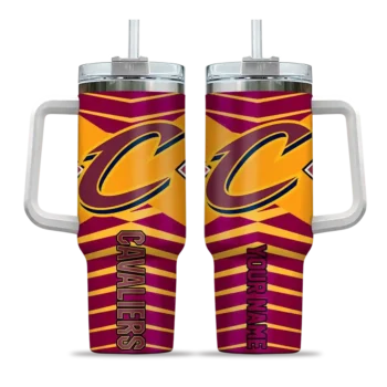customized cleveland cavaliers chevron layers wine curved tumbler best selling 1.webp