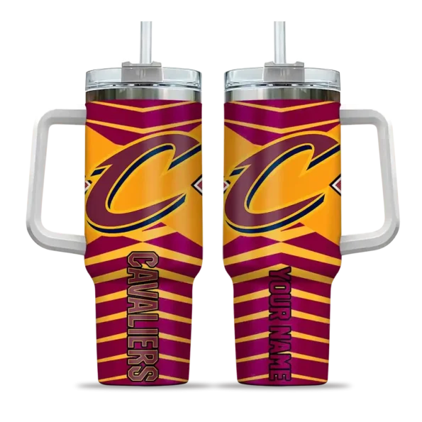 customized cleveland cavaliers chevron layers wine curved tumbler best selling 1.webp