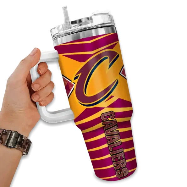 customized cleveland cavaliers chevron layers wine curved tumbler fashion forward 1.webp