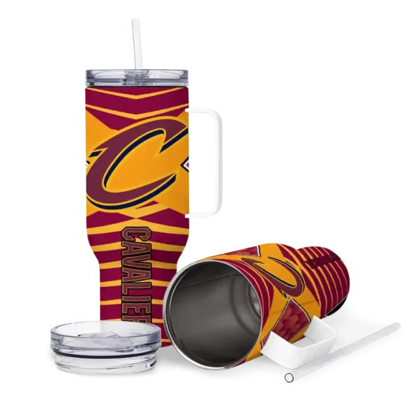 customized cleveland cavaliers chevron layers wine curved tumbler high quality 1.webp