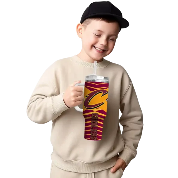 customized cleveland cavaliers chevron layers wine curved tumbler latest model 1.webp
