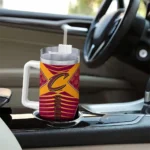 customized cleveland cavaliers chevron layers wine curved tumbler best selling 1.webp