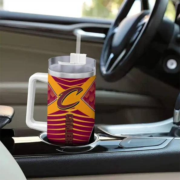customized cleveland cavaliers chevron layers wine curved tumbler trendy 1.webp