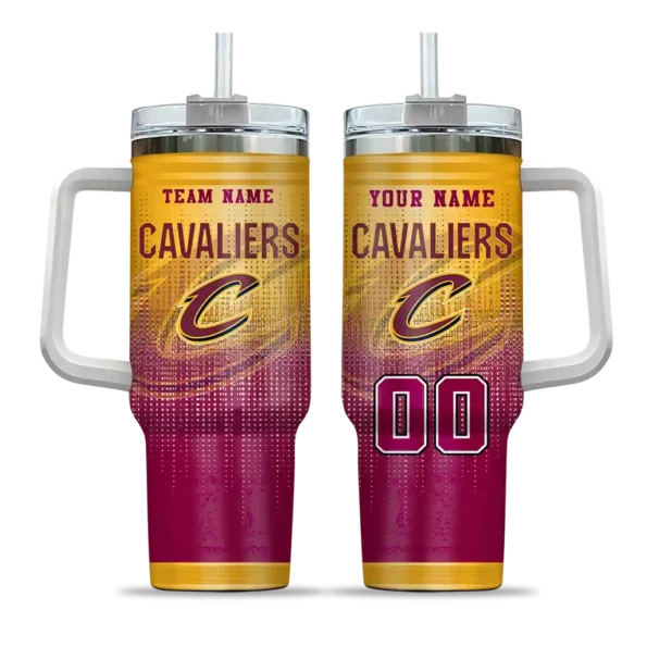 customized cleveland cavaliers gradient dots wine curved tumbler best selling 1.webp