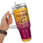customized cleveland cavaliers gradient dots wine curved tumbler best selling 1.webp