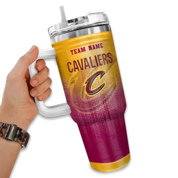 customized cleveland cavaliers gradient dots wine curved tumbler fashion forward 1.webp