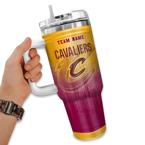 customized cleveland cavaliers gradient dots wine curved tumbler fashion forward 1.webp