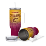 customized cleveland cavaliers gradient dots wine curved tumbler best selling 1.webp