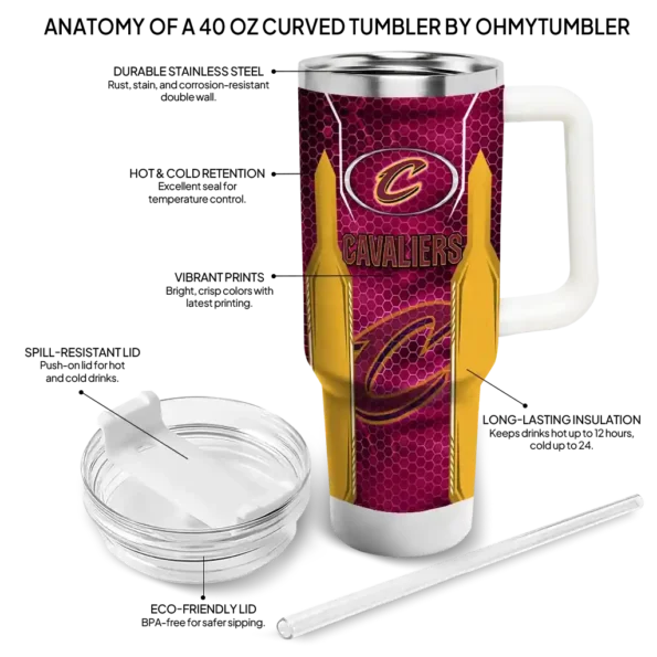 customized cleveland cavaliers hexagon armor wine curved tumbler new arrival 1.webp
