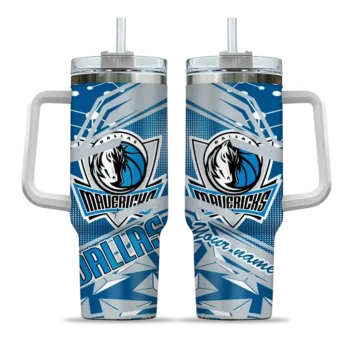 customized dallas mavericks abstract paths blue curved tumbler best selling 1.webp