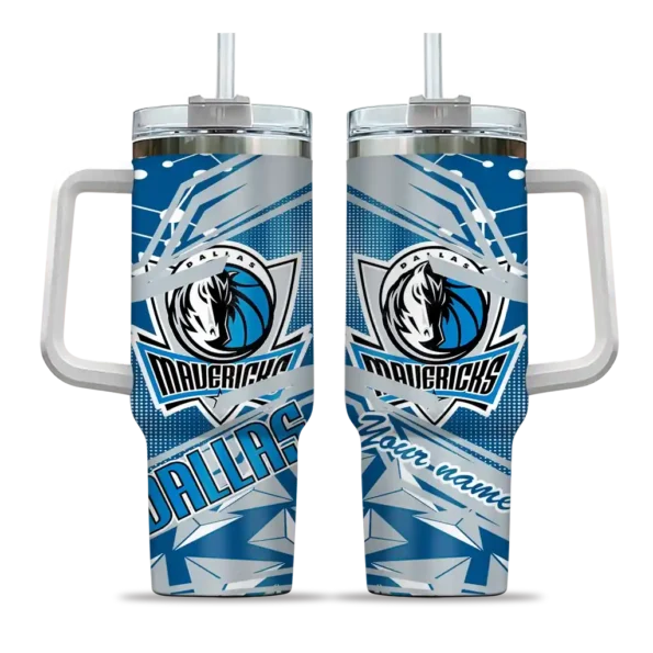 customized dallas mavericks abstract paths blue curved tumbler best selling 1.webp