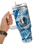 customized dallas mavericks abstract paths blue curved tumbler best selling 1.webp