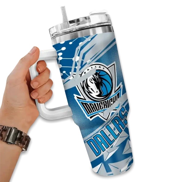 customized dallas mavericks abstract paths blue curved tumbler fashion forward 1.webp