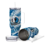 customized dallas mavericks abstract paths blue curved tumbler best selling 1.webp