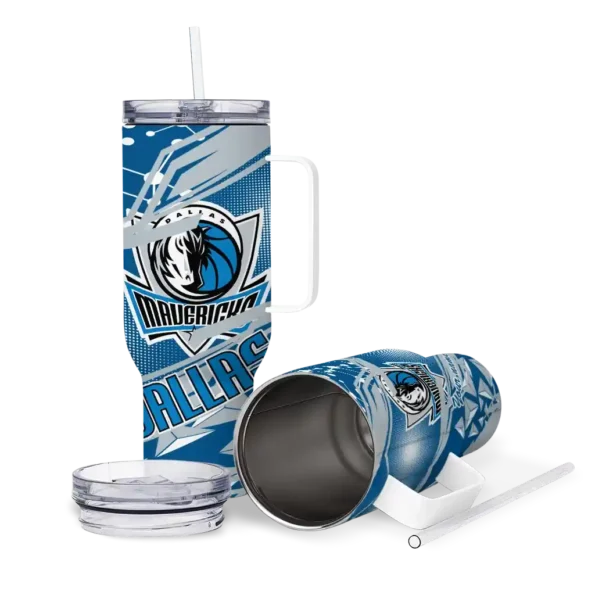 customized dallas mavericks abstract paths blue curved tumbler high quality 1.webp