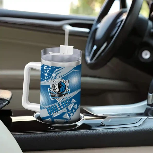 customized dallas mavericks abstract paths blue curved tumbler trendy 1.webp