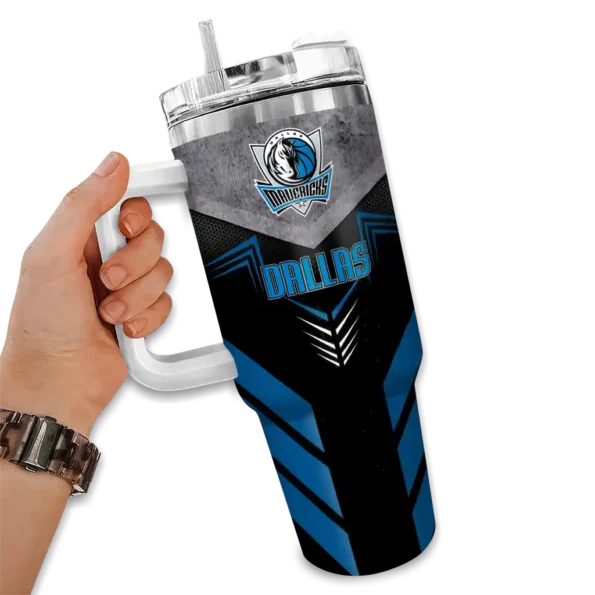 customized dallas mavericks arrow armor blue black curved tumbler fashion forward 1.webp