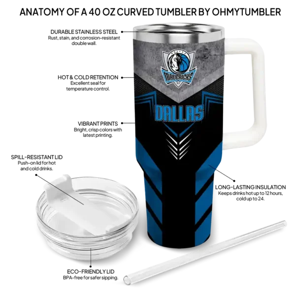 customized dallas mavericks arrow armor blue black curved tumbler new arrival 1.webp