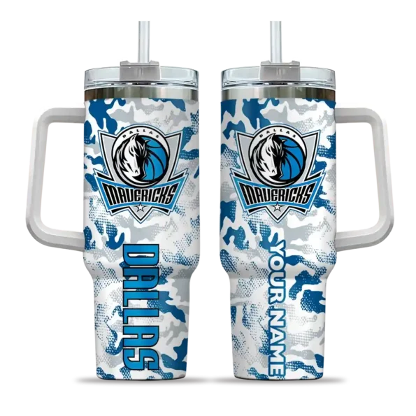 customized dallas mavericks camo mashup blue white curved tumbler best selling 1.webp
