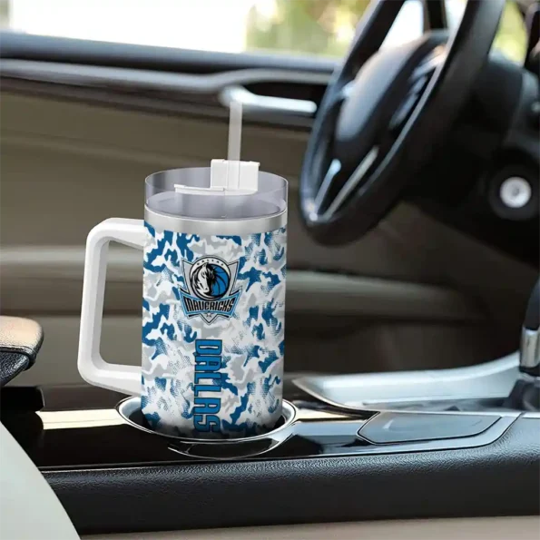 customized dallas mavericks camo mashup blue white curved tumbler trendy 1.webp