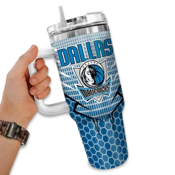 customized dallas mavericks hex texture blue curved tumbler fashion forward 1.webp