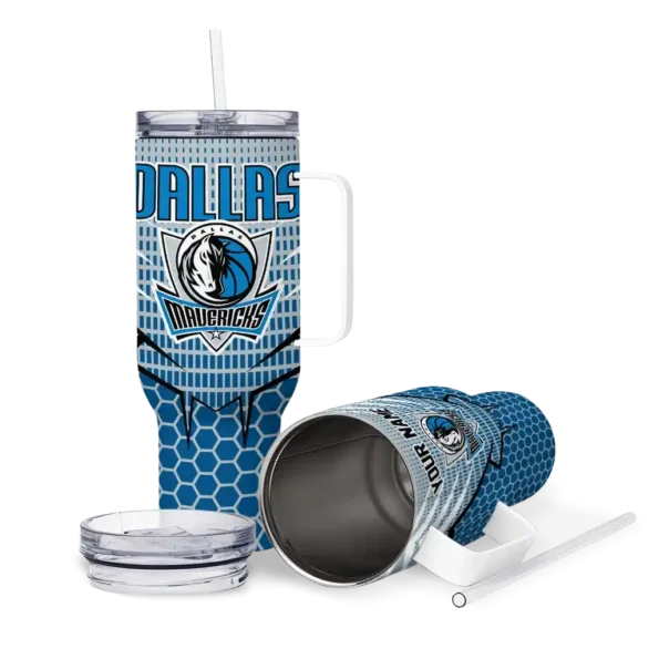 customized dallas mavericks hex texture blue curved tumbler high quality 1.webp