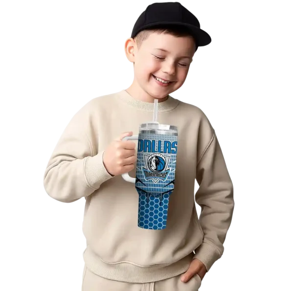 customized dallas mavericks hex texture blue curved tumbler latest model 1.webp