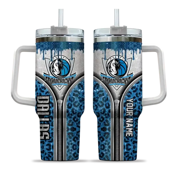 customized dallas mavericks leopard zipper blue curved tumbler best selling 1.webp