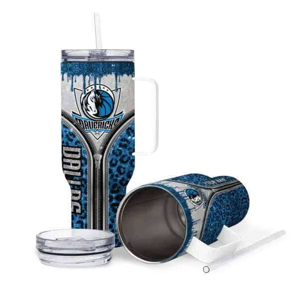 customized dallas mavericks leopard zipper blue curved tumbler high quality 1.webp