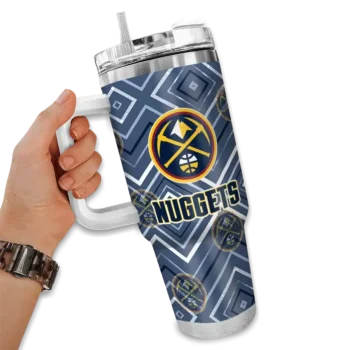 customized denver nuggets bold diamonds blue curved tumbler fashion forward 1.webp