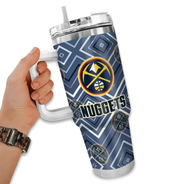 customized denver nuggets bold diamonds blue curved tumbler fashion forward 1.webp