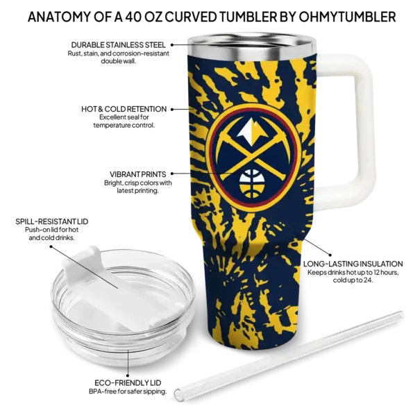 customized denver nuggets burst swirl blue curved tumbler new arrival 1.webp