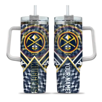 customized denver nuggets chevron angle blue curved tumbler best selling 1.webp