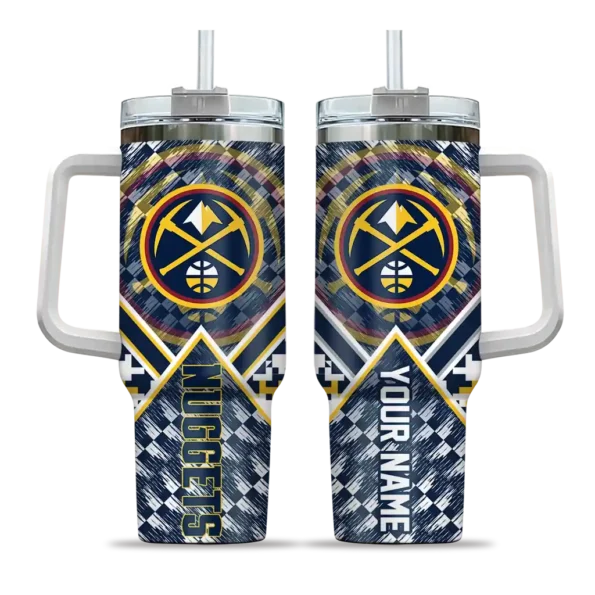 customized denver nuggets chevron angle blue curved tumbler best selling 1.webp