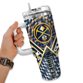 customized denver nuggets chevron angle blue curved tumbler fashion forward 1.webp