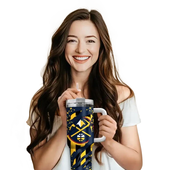 customized denver nuggets claw cut blue black curved tumbler premium grade 1.webp