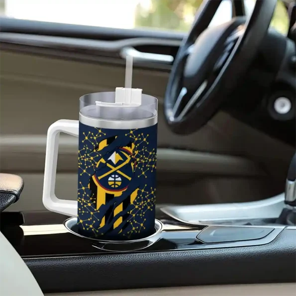 customized denver nuggets claw cut blue black curved tumbler trendy 1.webp