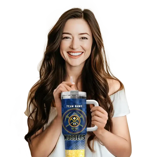 customized denver nuggets geometric prism blue curved tumbler premium grade 1.webp