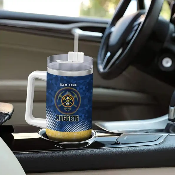 customized denver nuggets geometric prism blue curved tumbler trendy 1.webp