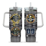 customized denver nuggets superman shield blue gray curved tumbler best selling 1.webp