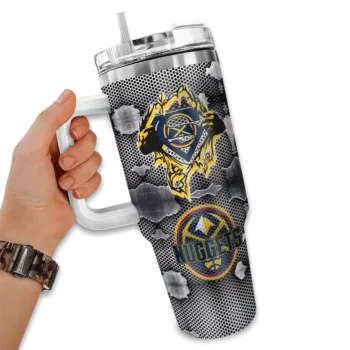 customized denver nuggets superman shield blue gray curved tumbler fashion forward 1.webp