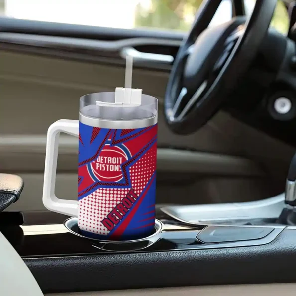 customized detroit pistons arrow burst red curved tumbler trendy 1.webp