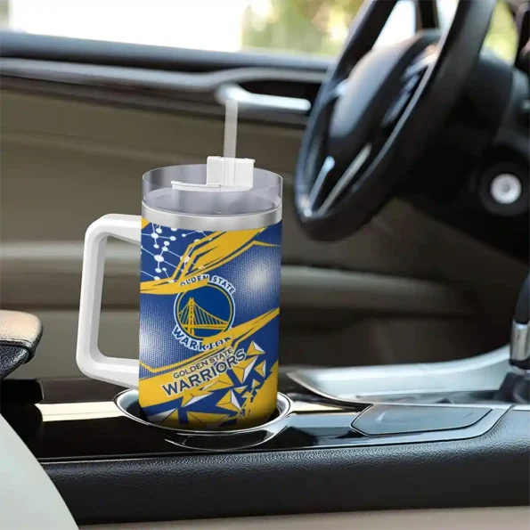 customized golden state warriors abstract paths blue curved tumbler trendy 1.webp