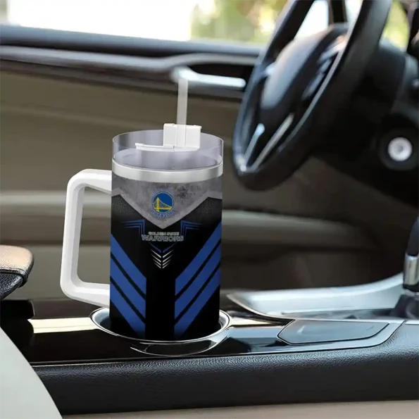 customized golden state warriors arrow armor blue black curved tumbler trendy 1.webp