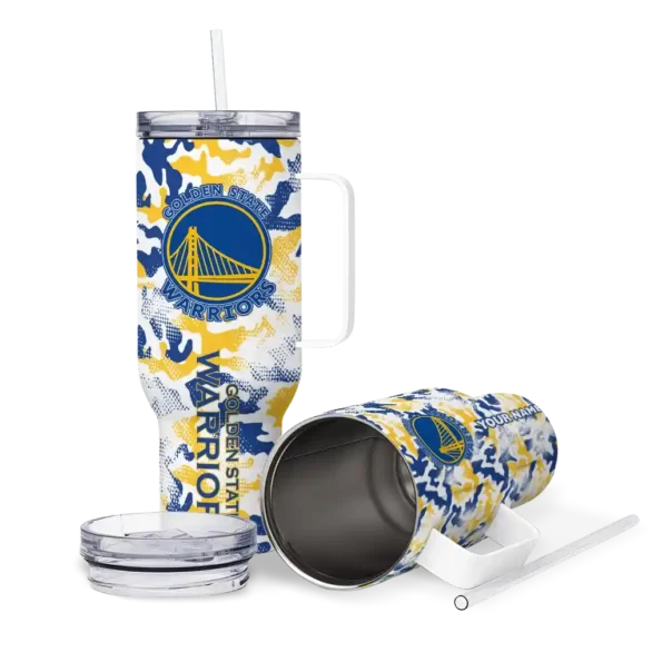 customized golden state warriors camo mashup blue white curved tumbler high quality 1.webp