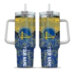 customized golden state warriors chevron stripe blue curved tumbler best selling 1.webp