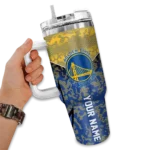 customized golden state warriors chevron stripe blue curved tumbler best selling 1.webp