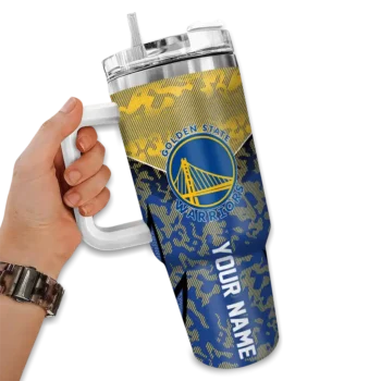 customized golden state warriors chevron stripe blue curved tumbler fashion forward 1.webp
