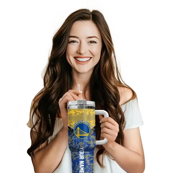 customized golden state warriors chevron stripe blue curved tumbler premium grade 1.webp