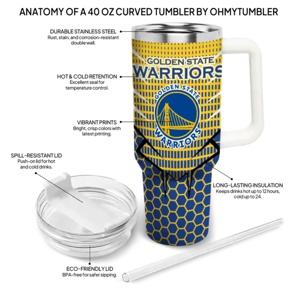 customized golden state warriors hex texture blue curved tumbler new arrival 1.webp